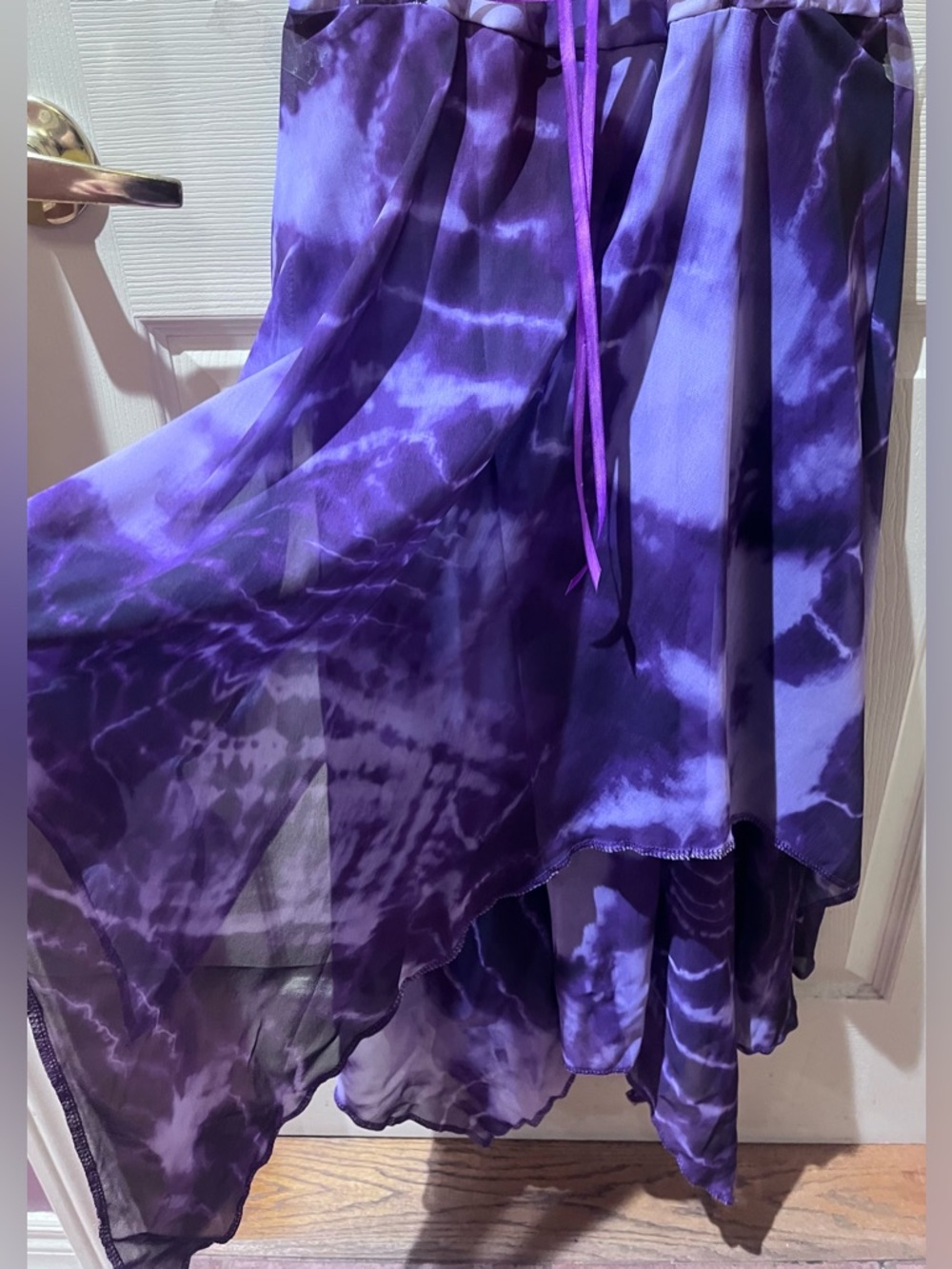 Purple Asymmetrical Dress, Size Medium - Picture 3 of 4